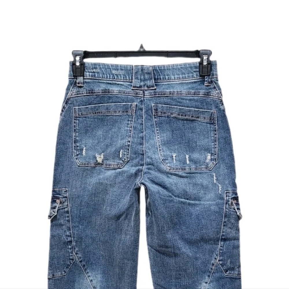 Democracy Utility Cargo Jeans Straight Leg Cuffed Hem High-rise Ab Solution 4 - Picture 10 of 12